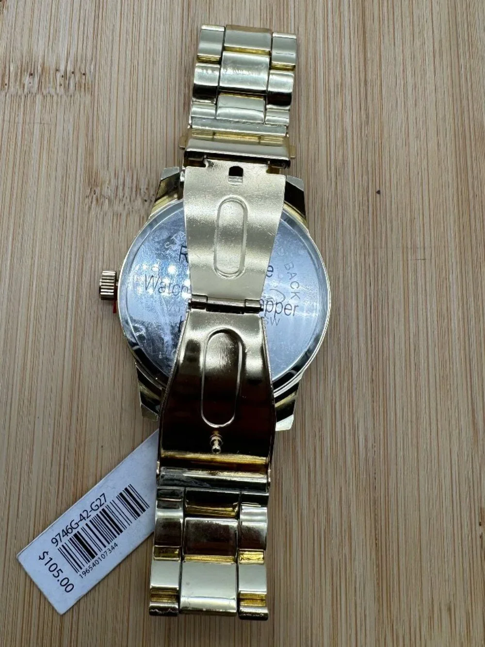 Ed Hardy Men's Gold Metal Bracelet Watch 46mm Gift Set Quartz Analog (1)
